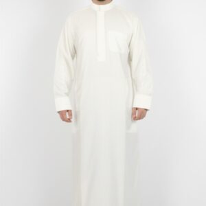 Men's Elegant Off-White Arabi Jubba / Thobe - Traditional Classic Fit Dishdasha