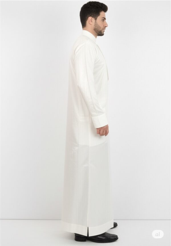 Men's Elegant Off-White Arabi Jubba / Thobe - Traditional Classic Fit Dishdasha - Image 2
